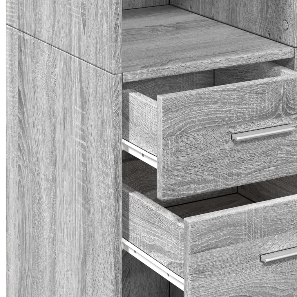 Buffet credenza cassettiera armadio mobile contenitore organizer cucina soggiorno salotto rovere Sonoma alto 70 x 42,5 x 185 cm legno ingegnerizzato grigio 02_0035631