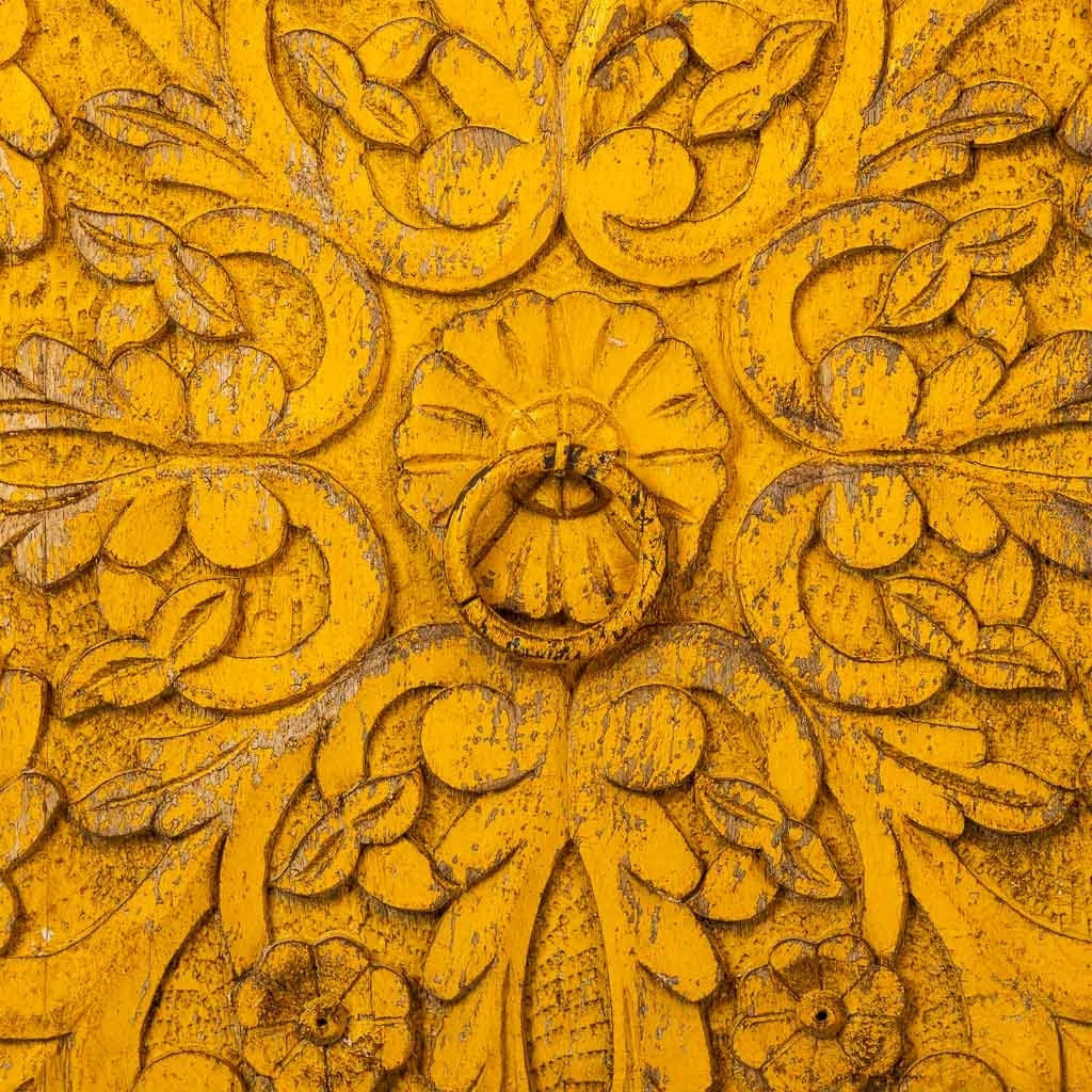 Aparador de madera amarillo 90x40x90 cm