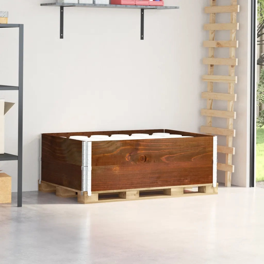 Paretali per Pallet 2 pz Marroni 120x80cm Legno Massello di Pino CFW5545218