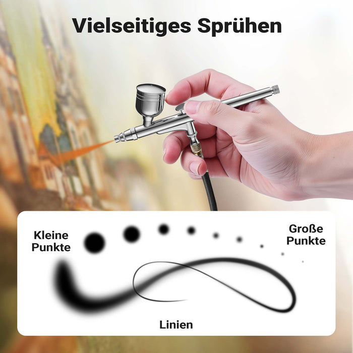 Pistola aerografo HS-30-1, airbrush ad aria compressa con ugello da 0,3 mm e tazza per colore da 7 ml, aerografo per unghie, tatuaggi, modellismo