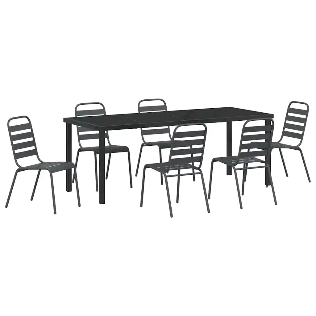 Set da Pranzo per Giardino 7 pcs Antracite 3379301