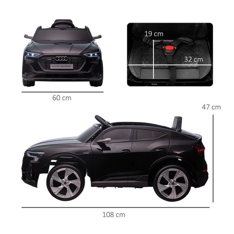 MACCHINA ELETTRICA AUDI PER BAMBINI 12 V CON TELECOMANDO ETÀ 3-5 ANNI NERA
