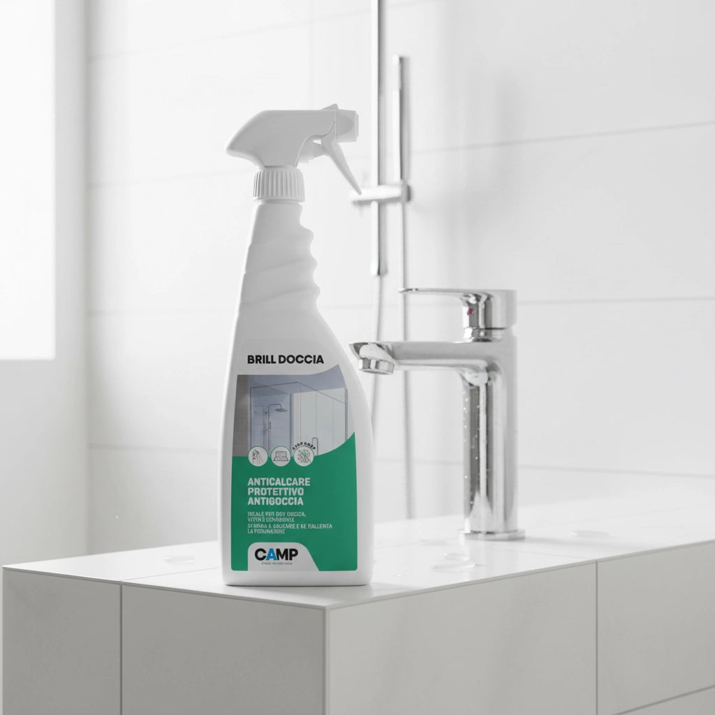 Kit 6 pezzi brill doccia anticalcare protettivo per vetri e ceramiche 750 ml