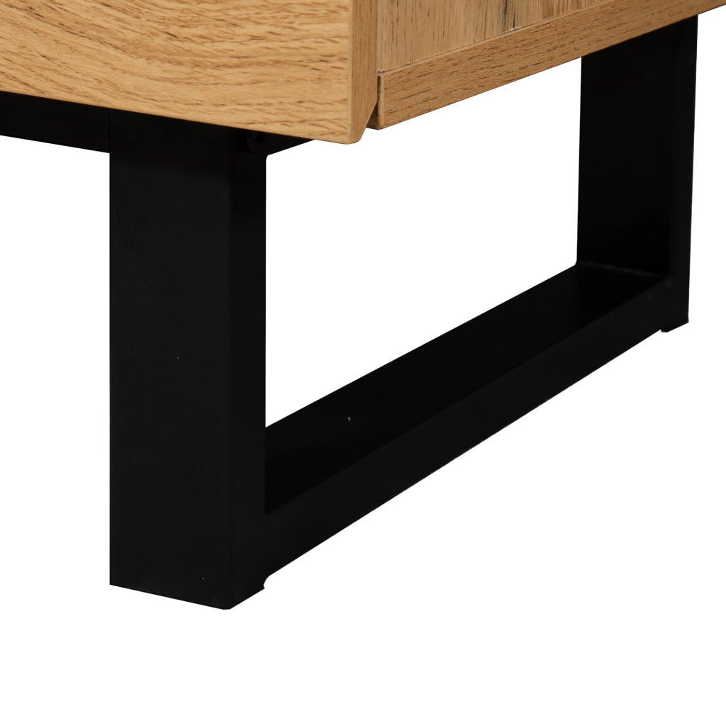 Mobile TV 180x38x50 cm; ampio spazio contenitivo con push-open; MDF; nero e grigio