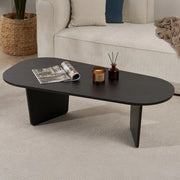 Dozza, Tavolino da Salotto Forma Ovale, 130x65x40h cm Nero