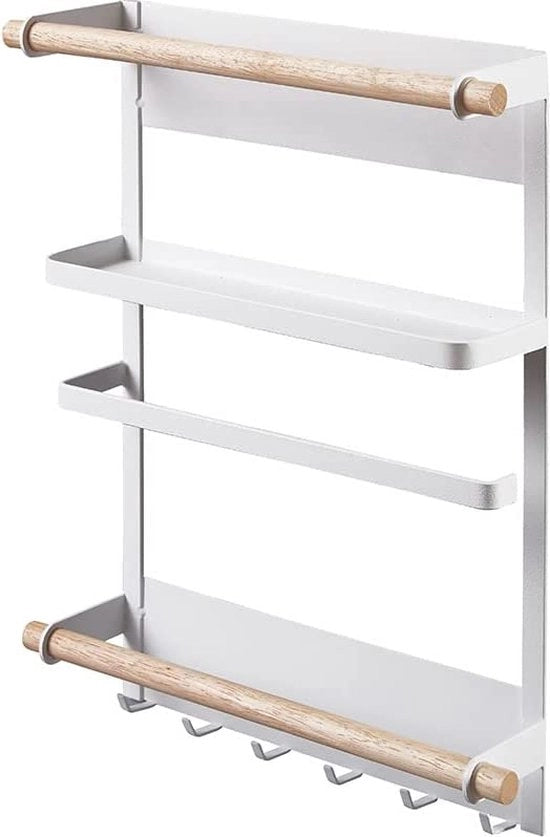 Sostegno per frigorifero con 6 ganci Sostegno per cucina Sostegno per erbe Sostegno per erbe Sostegno per erbe Rullo per carta Rullo per cucina Sostegno per erbe Legno Livello Magnetico