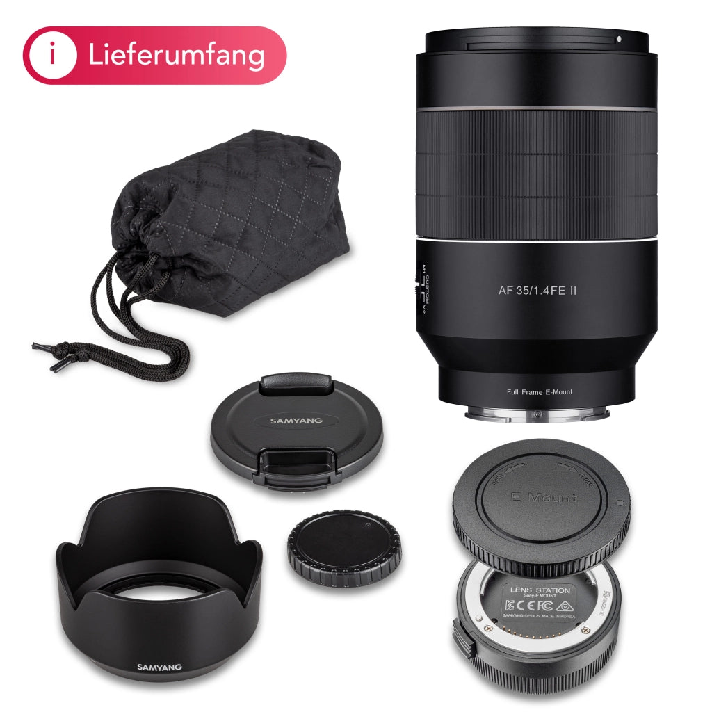 Obiettivo grandangolare AF 35mm F1.4 II FE per Sony E-Mount con Lens station - Autofocus full frame e APS-C a focale fissa - per fotocamere mirrorless - A9 A7 A1 Alpha serie 6000