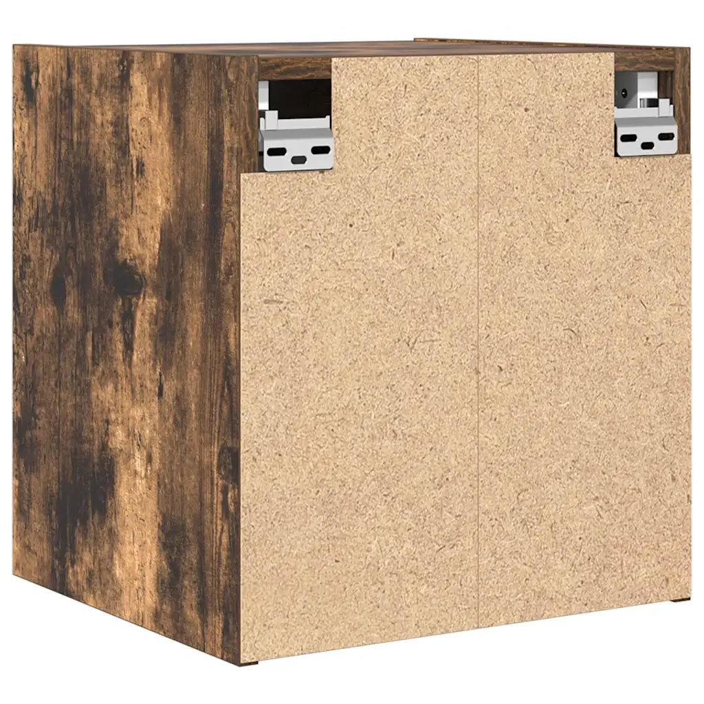 Comodino a Muro-Tavolino da notte sospeso Rovere Fumo 38x34x40 cm 837525