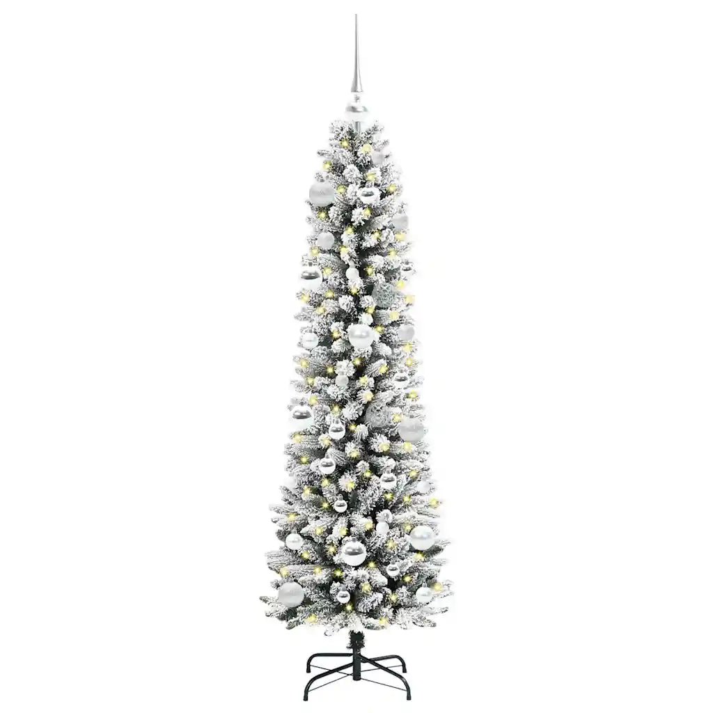 Albero di Natale Artificiale-Albero Natalizio con 150 LED Bianco 150 cm 676465