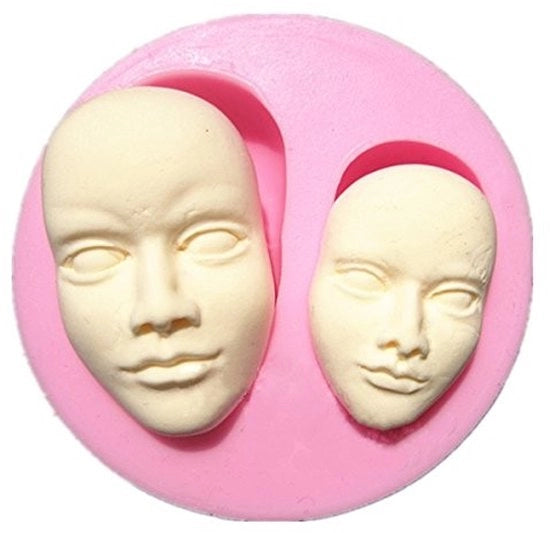 Modella 3D del Viso Umano in Silicone - Forma per Cioccolato/Mal - Fondant/Suikerartig - Resistente al Calore - Facile da Modellare