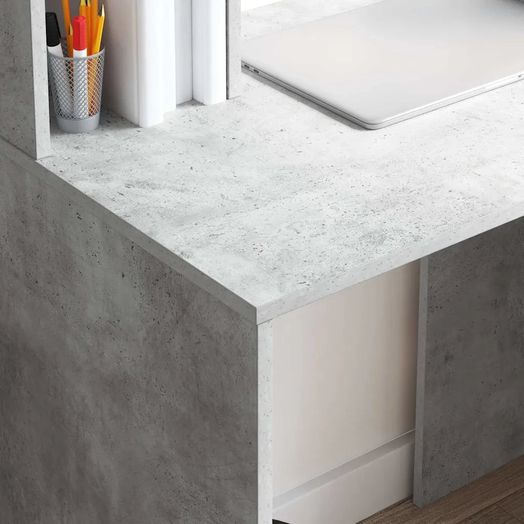 Scrivania | Tavolo da Ufficio Grigio cemento 91 x 50 x 149 cm Legno multistrato