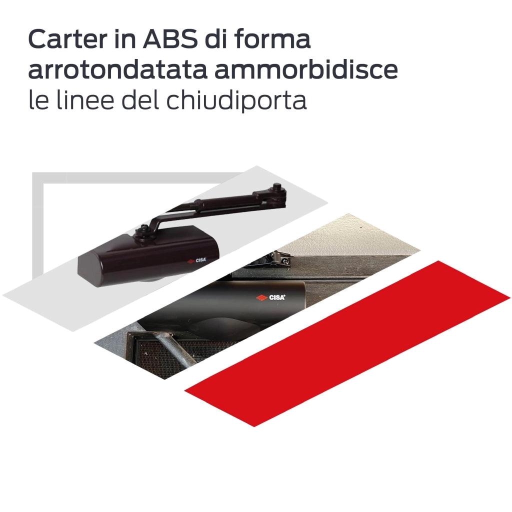 CHIUDIPORTA AEREI MULTIFORZA CON ARRESTO C1416  nero 090 (C141603090)    CISA