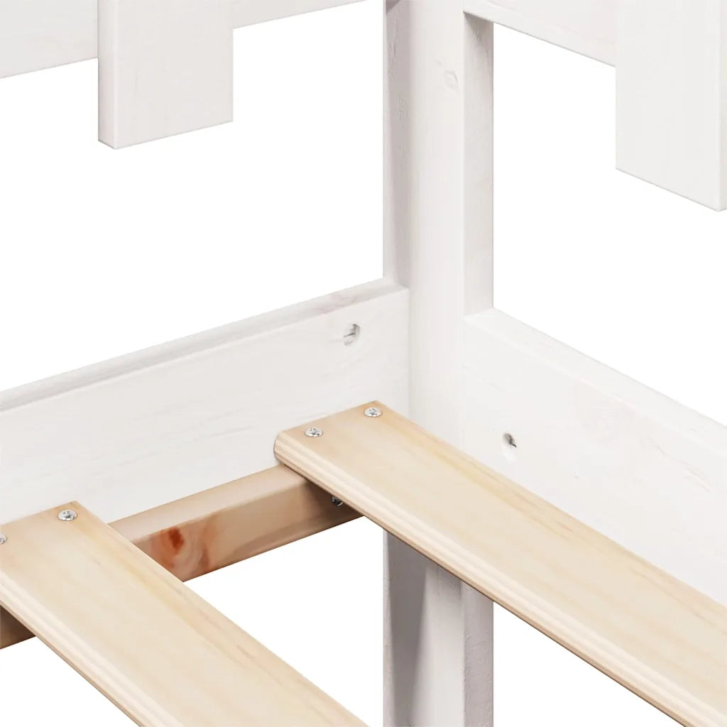 Dormeuse con Cassetti Bianco 90x190 cm Legno Massello di Pino