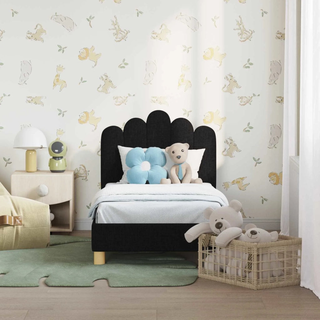 Letto singolo | Letto per adulti | Struttura letto per bambini con testata Nero 70 x 140 cm