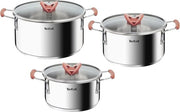 Set di 3 Pannelli in Acciaio Inossidabile con Viti 18, 20 e 24 cm - Maniglie Antiscivolo e Marcature di Misura