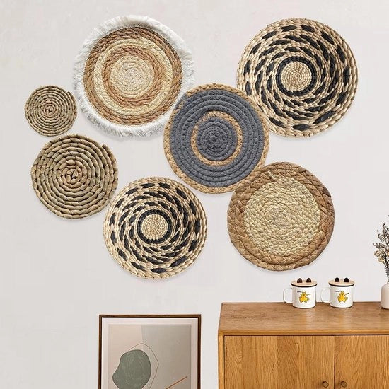 Set di 7 manichini Boho per decorazione rustica e arredo di soggiorno.