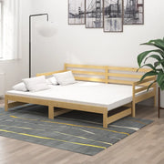 Divano Letto Estraibile in Legno Massello di Pino 2x(90x200) cm 806955