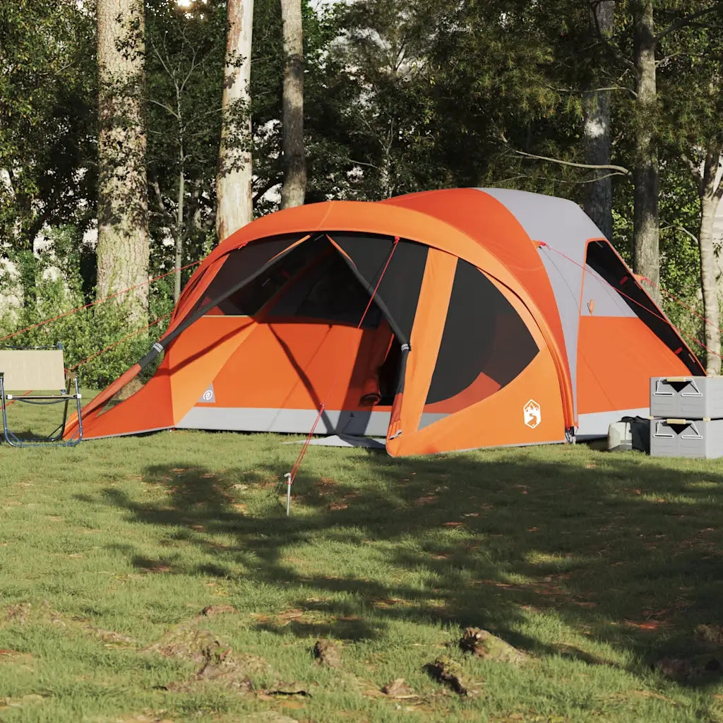 Tenda Familiare a Tunnel 6Persone Grigia Arancione Impermeabile 4009460