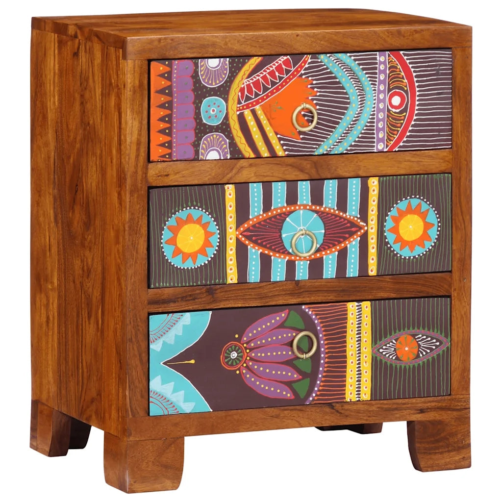vidaXL Credenza Multicolore 50x35x60 in Legno Massello di Acacia