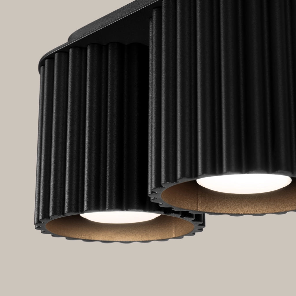 Plafoniera moderna nera ovale 21cm 2xGU10 10W VISTAO