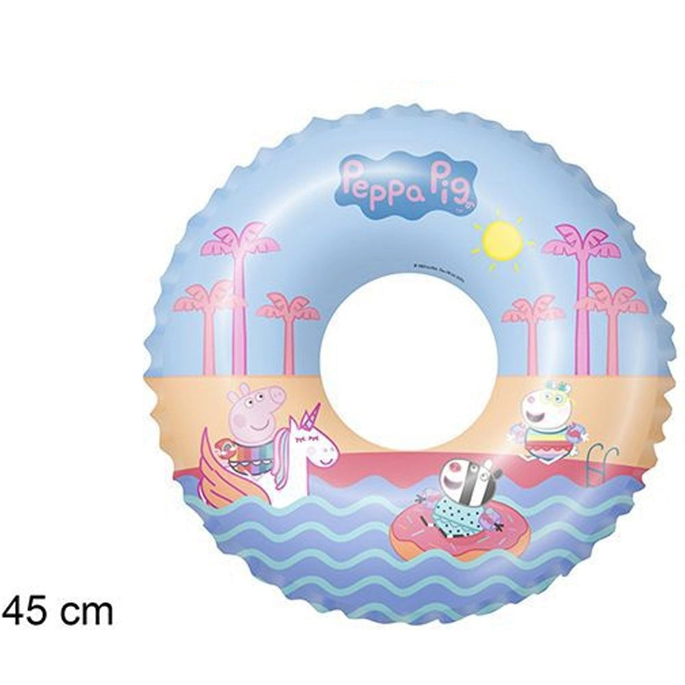 Trade Shop - Ciambella Gonfiabile Peppa Pig Mare Piscina Nuoto Per Bambini Salvagente 45 Cm -