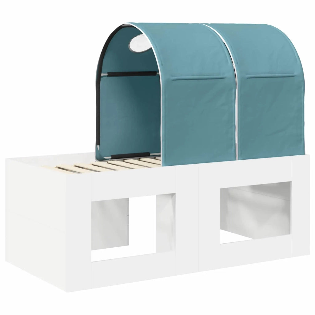 Letto con Tunnel 4 pcs Rovere Artigianale e Blu Chiaro