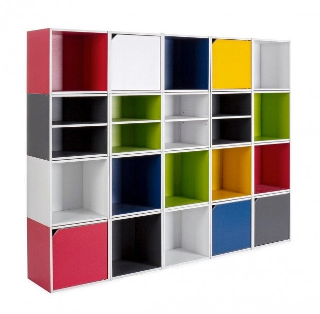 Cubo con Mensola Composite in Legno Grigio