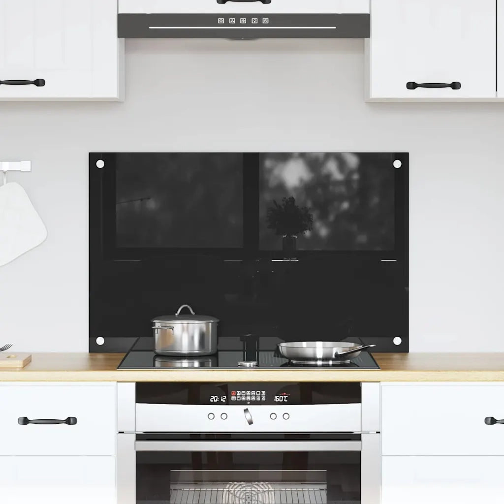Schienale da cucina Nero 80 x 50 cm vetro temperato CFW2763455