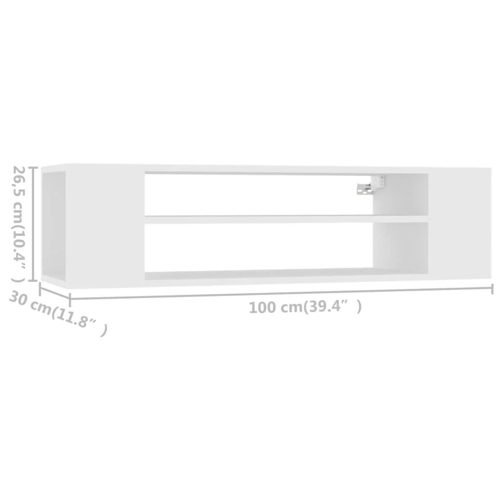 Mobile TV multimediale mensola TV mobile TV sala da pranzo soggiorno camera da letto a parete 100 x 30 x 26,5 cm legno ingegnerizzato bianco 02_0028482