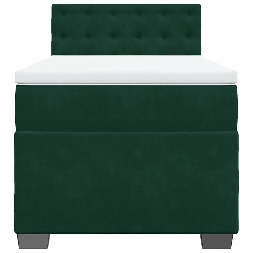 Giroletto a Molle con Materasso Verde Scuro 90x190 cm Velluto 3286189