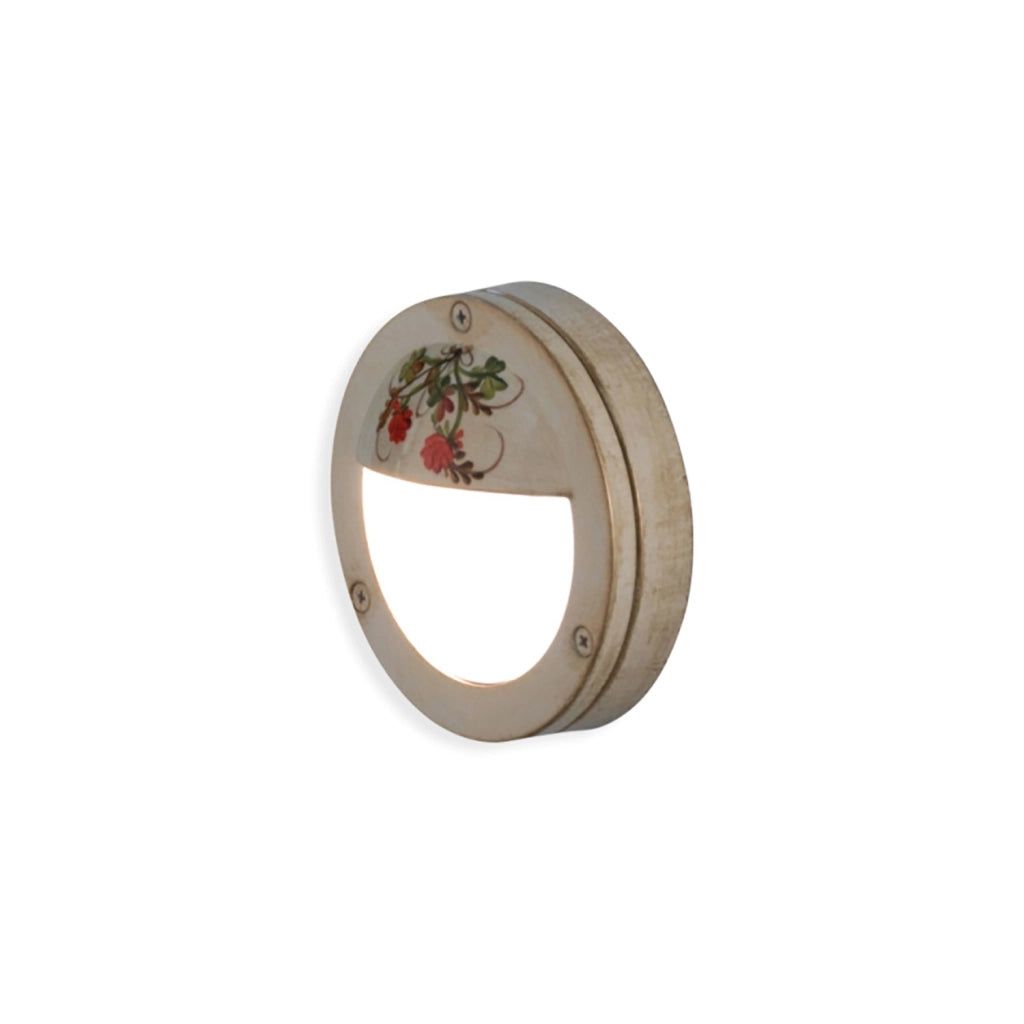 Applique Esterno Classica Brindisi Metallo Ceramica Bianco Sfumato Oro 1 Luce G9