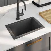 Lavello da Cucina Lavorato a Mano-Lavandino-Lavabo Nero in Acciaio Inox 996204