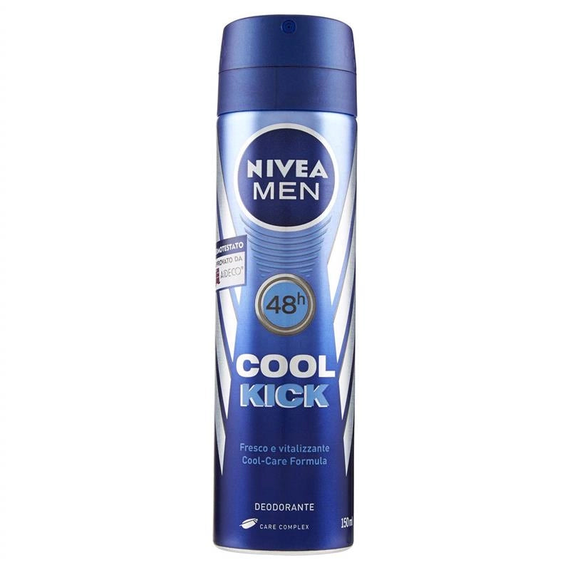 NIVEA MEN DEODORANTE SPRAY UOMO COOL KICK EXTRA FRESCHEZZA A LUNGO 150 ML