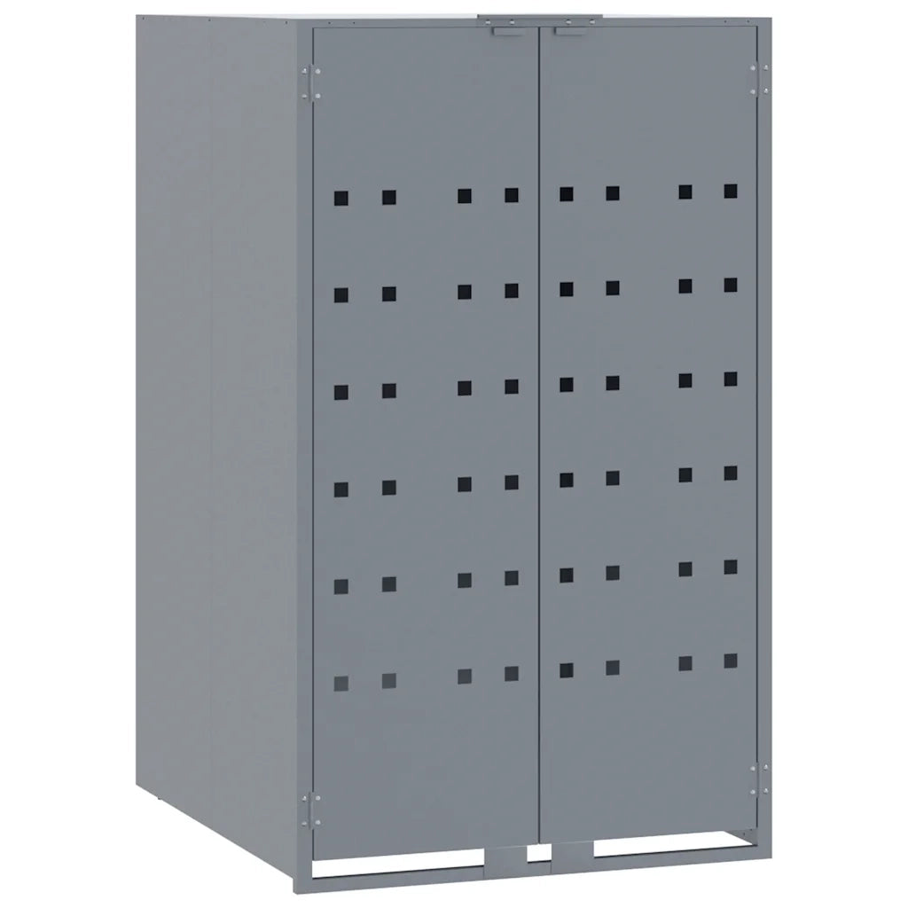 Copribidone con Ruote per 6 Bidoni Grigio 414x79x117cm Acciaio 3279991