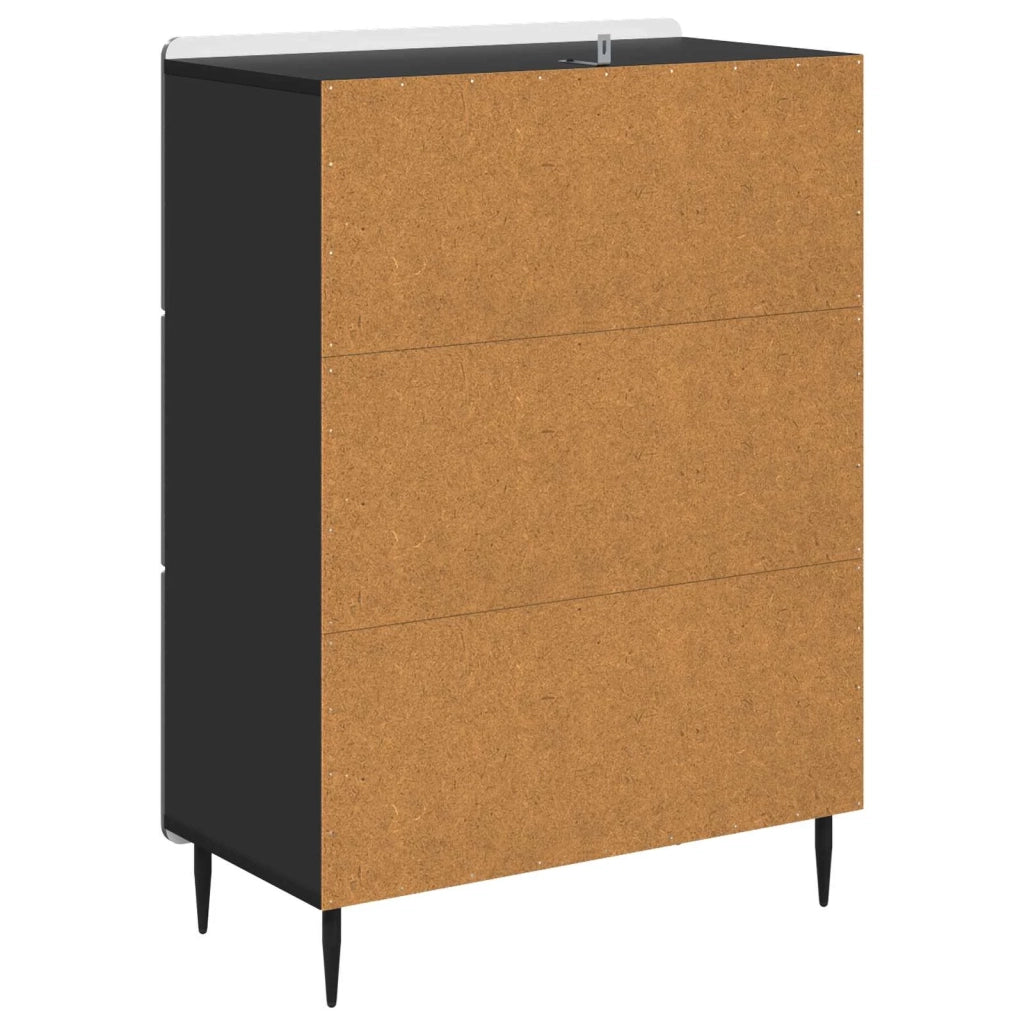 Mobile con Cassetti Nero 66 x 34,5 x 92 cm Legno ingegnerizzato