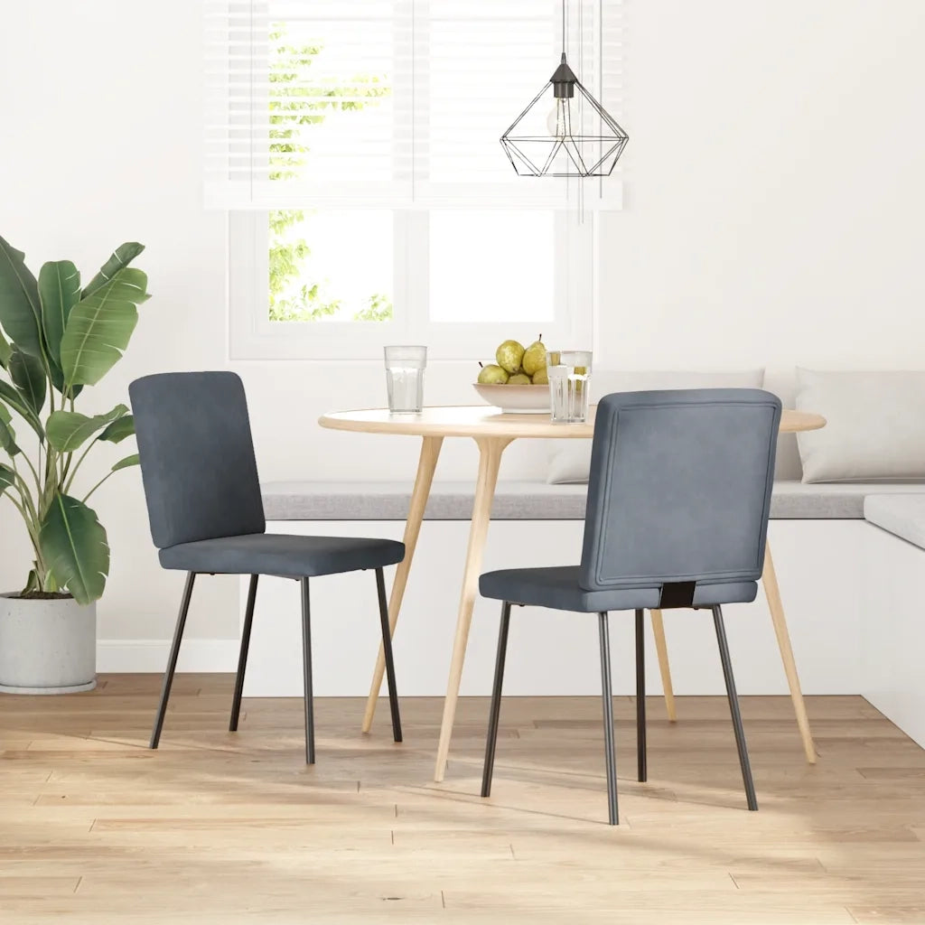 Sedie da Pranzo 2 pz Grigio Scuro in Velluto