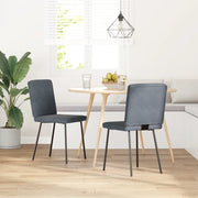 Sedie da Pranzo 2 pz Grigio Scuro in Velluto