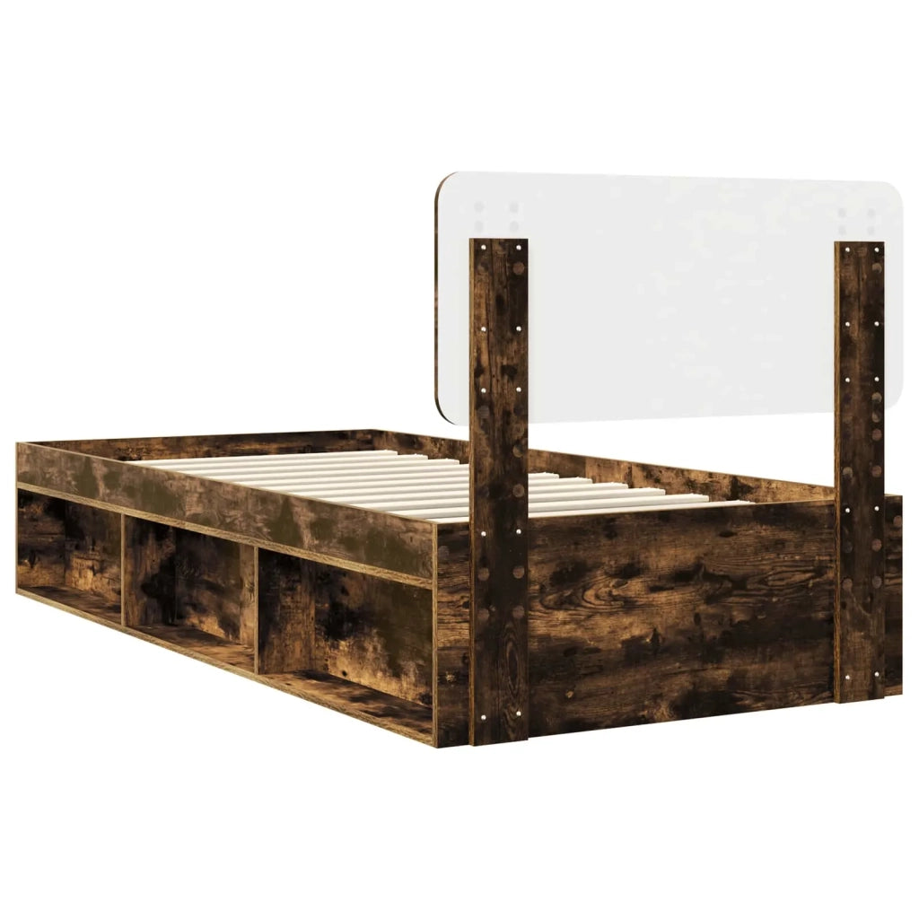 Struttura del letto Rovere fumé 90 x 190 cm Pino massello 3412136