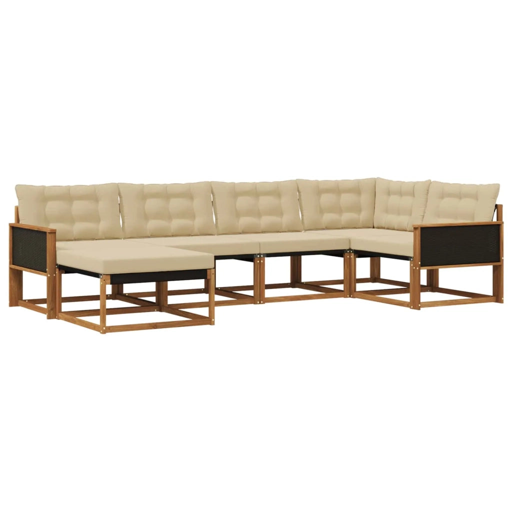 Set di divani da esterno 6 pz Naturale e Beige 3381529