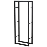 EasyComfort Porta Legna Verticale in Metallo Nero da Interni ed Esterni con Portata 100 kg max, 60x25x150 cm