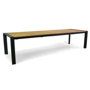 Tavolo alluminio allungabile Saigon antracite top teak cm 200/260/320x100h76