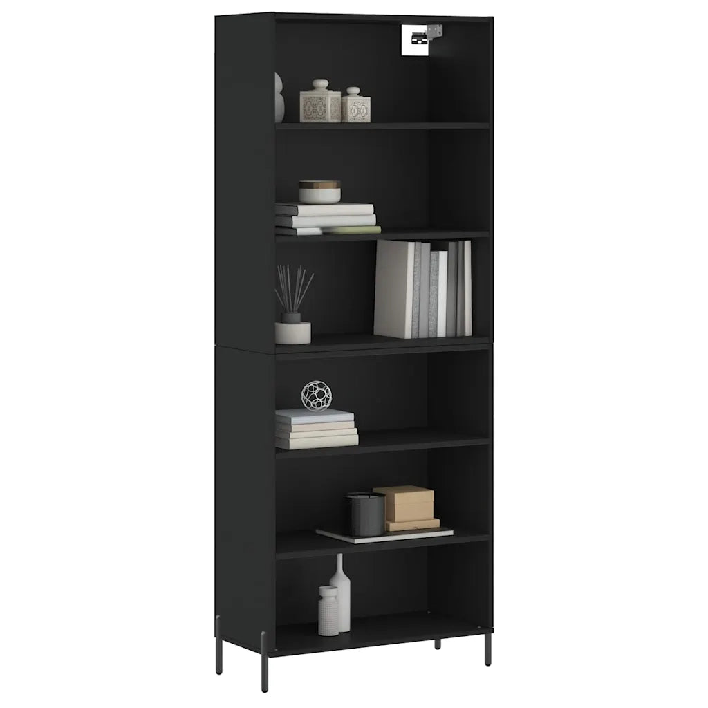 Credenza | Madia | Buffet da pranzo | Armadio da pranzo Nera 69,5x32,5x180 cm Legno Multistrato