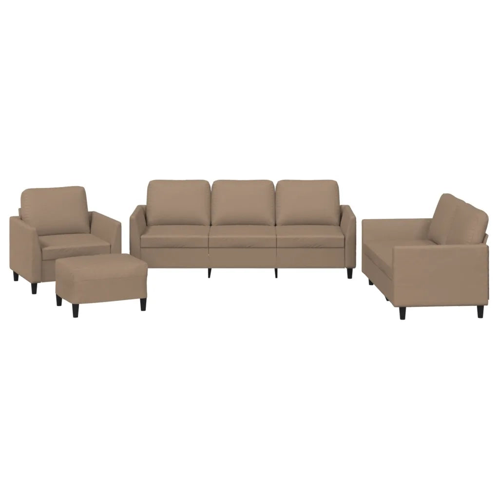 Set di Divani 4 pz con Cuscini cappuccino in Similpelle 3201749