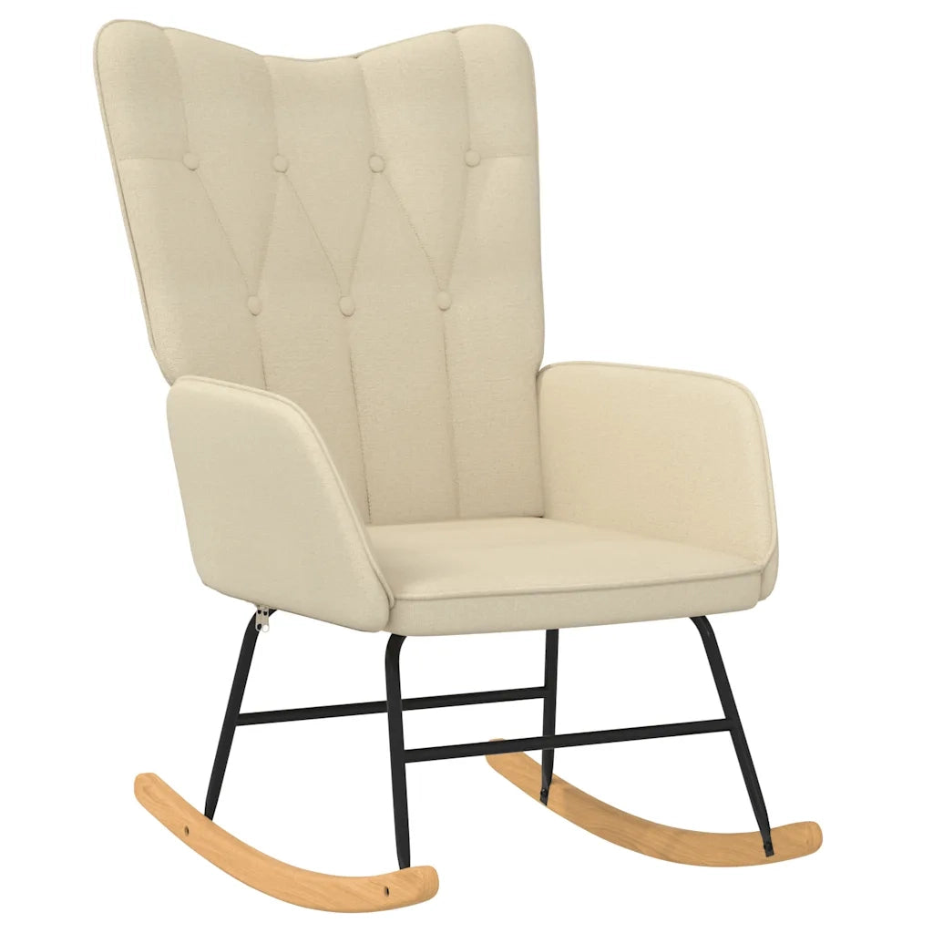 Sedia a Dondolo Crema in Tessuto cod mxl 42306
