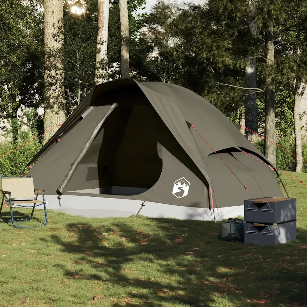 vidaXL Tenda da Campeggio a Cupola per 6 Persone Marrone Impermeabile