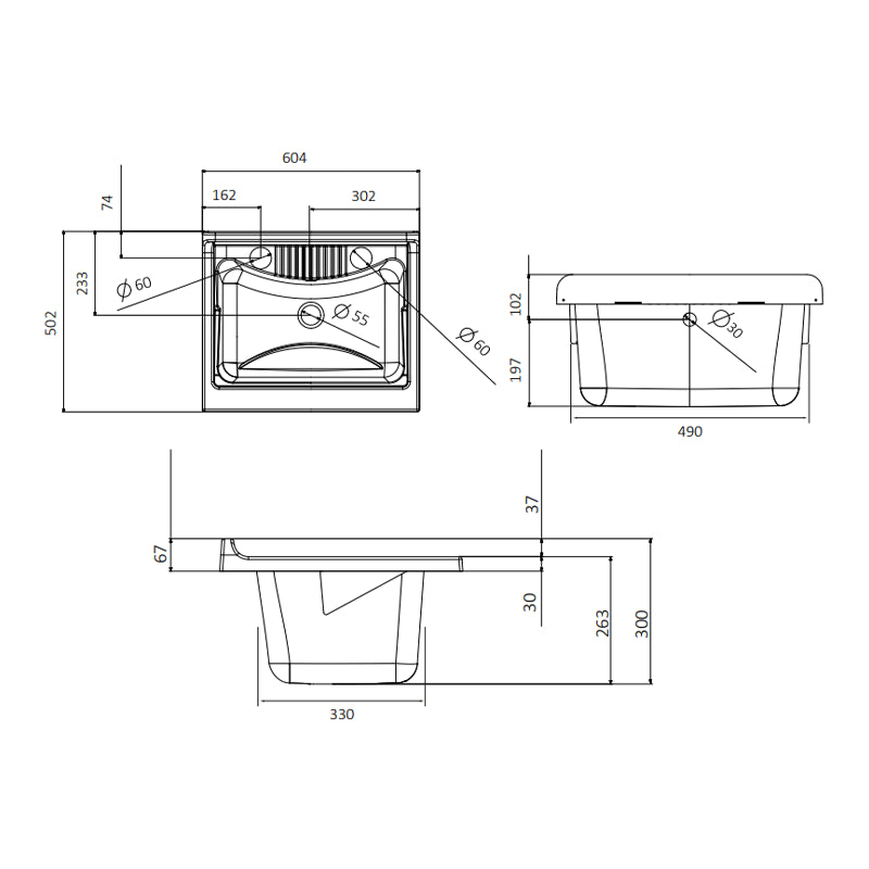 Lavatoio 60x50 bianco doppia anta