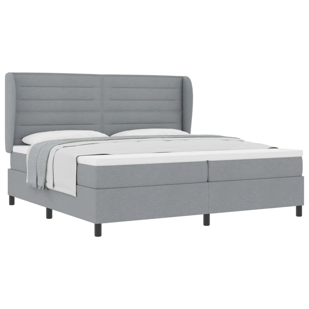 Letto a molle con materasso Grigio chiaro 200 x 200 cm Tessuto 3340522