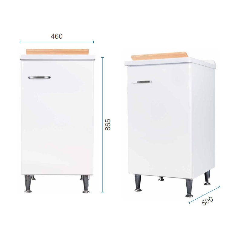 Lavatoio 45x50 bianco maniglia destra