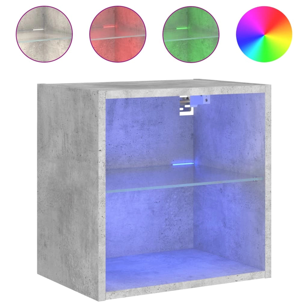 Comodino con Luci LED a Parete Grigio Cementocod mxl 134018