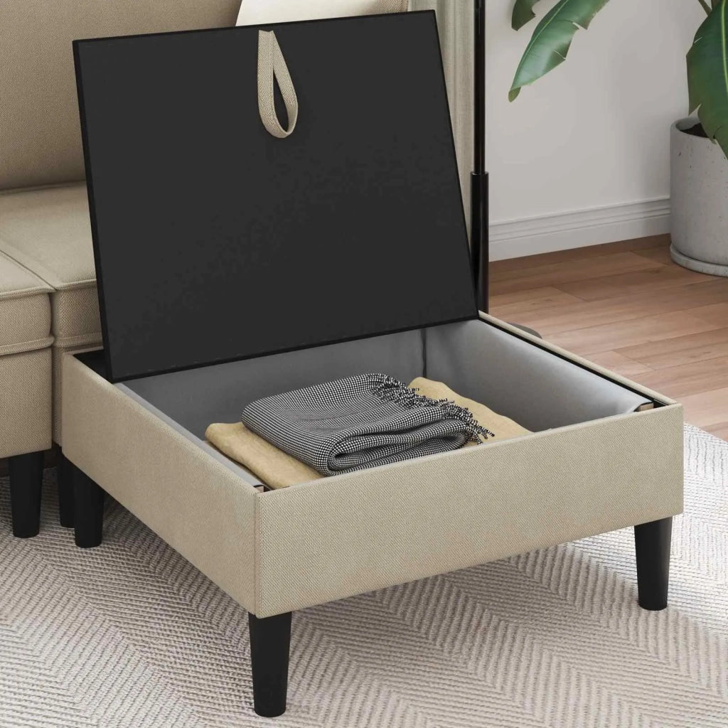 Pouf con Storage Sabbia Velluto